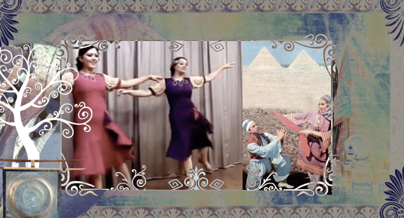 “Cultural Heritage of MUWASHAHAT Dance Folklore of Egypt" - digital e-videography, (featured artists - Nesrin and Inas, Ya Msafer Wahdek" muwashahat choreography by M.Reda), archival footage from Reda Technique DVD